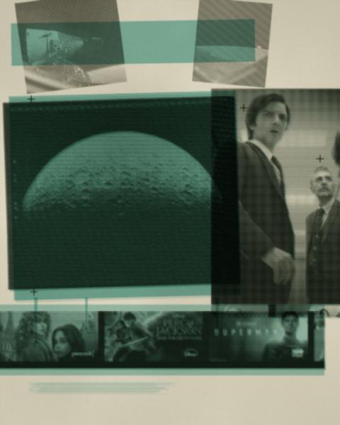 Study 03, Channel / Far Side: the far side of the Moon over a turquoise field